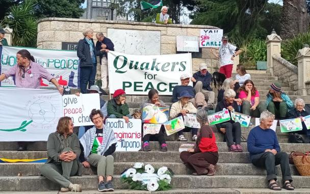 people at a peace vigil